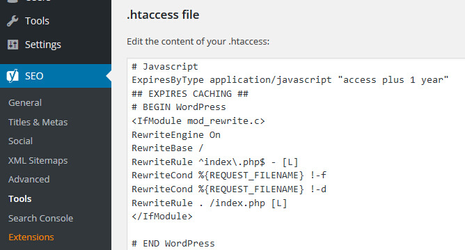编辑.htacess文件