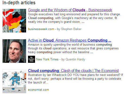 深度文章搜索页显示