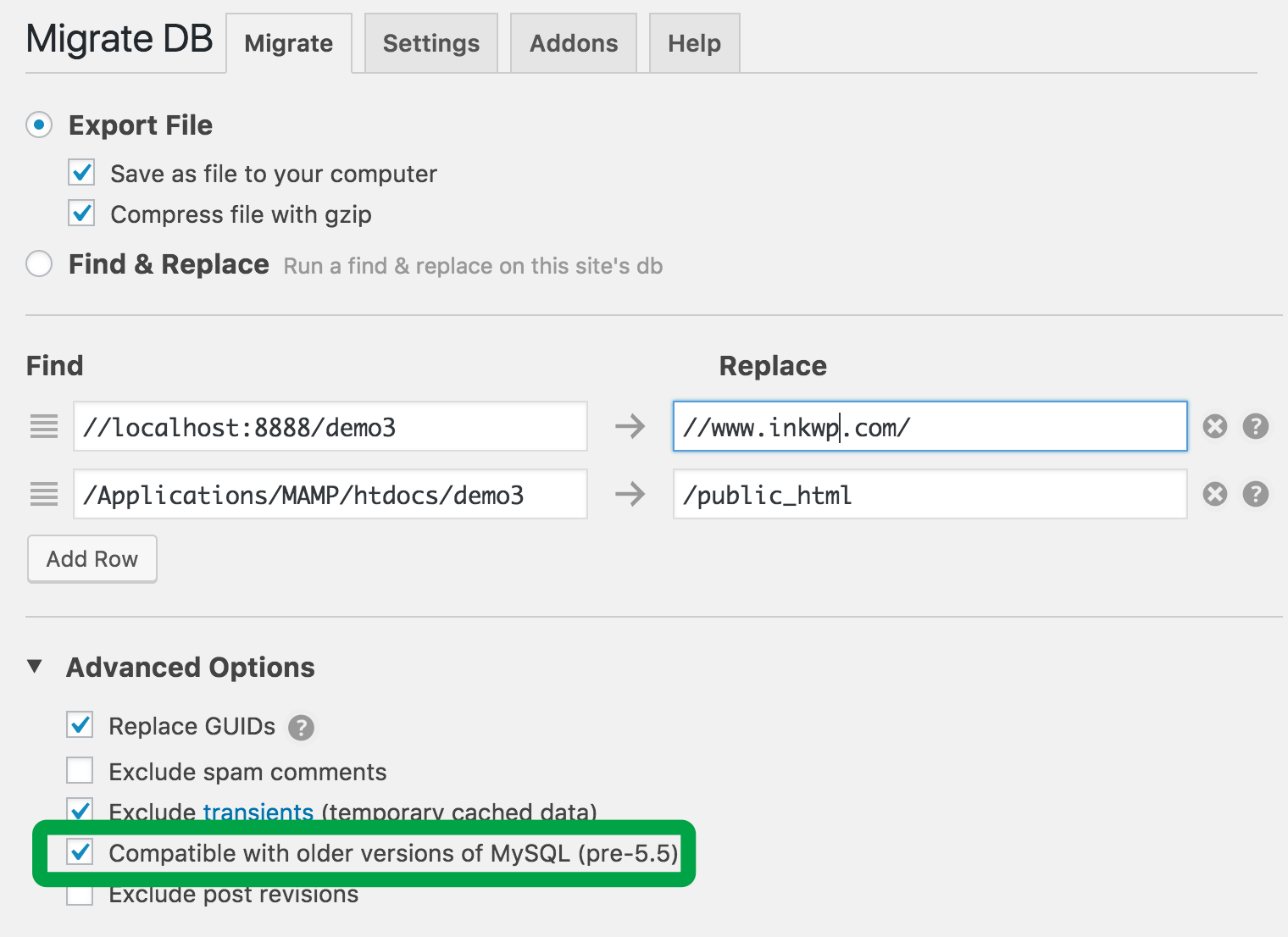 兼容mysql 5.5版本以前的数据库