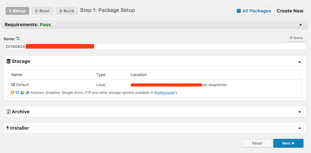duplicator备份点击下一步