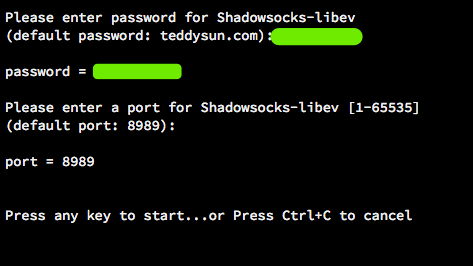 shadowsocks pwd and port