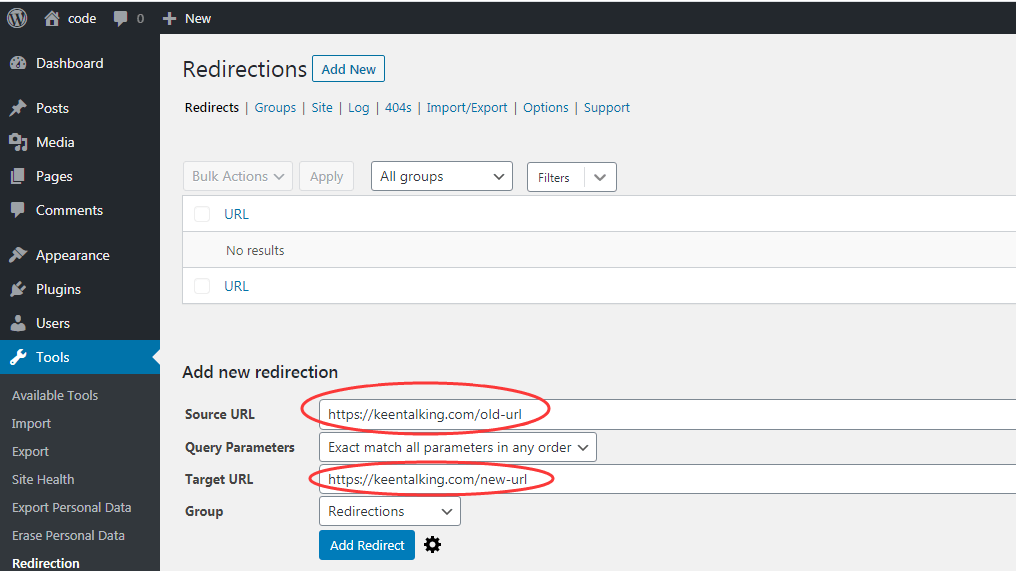 wordpress 301 plugin redirection