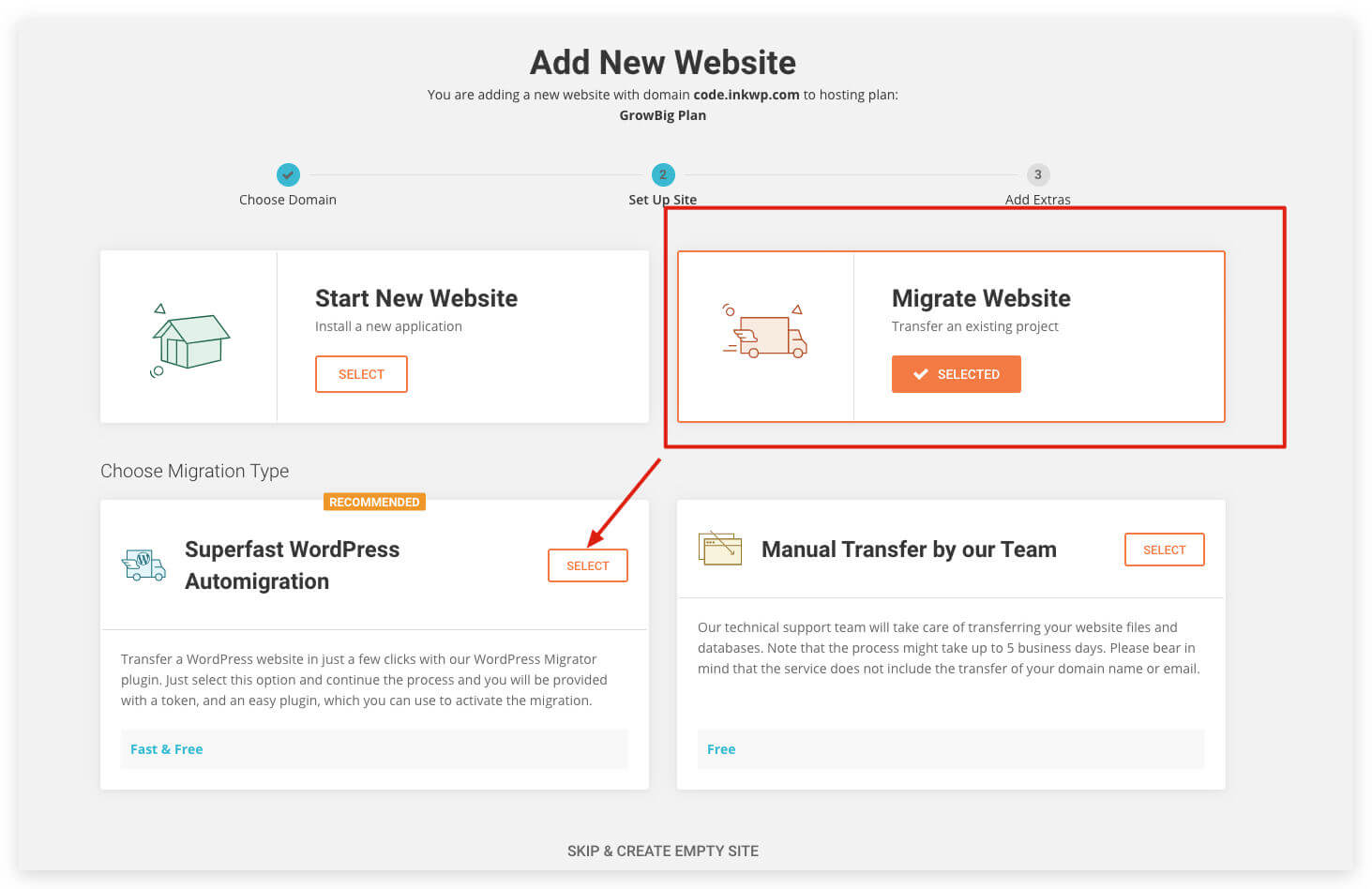 migrate to siteground